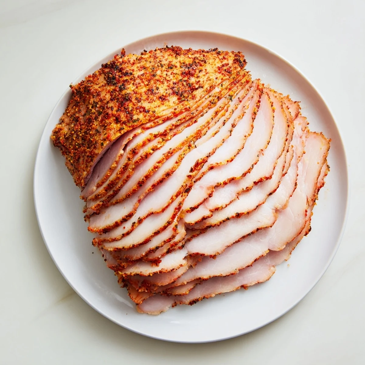 Aromatic Spiced Turkey Ham, roasted to a golden brown perfection, ready to serve and enjoy.