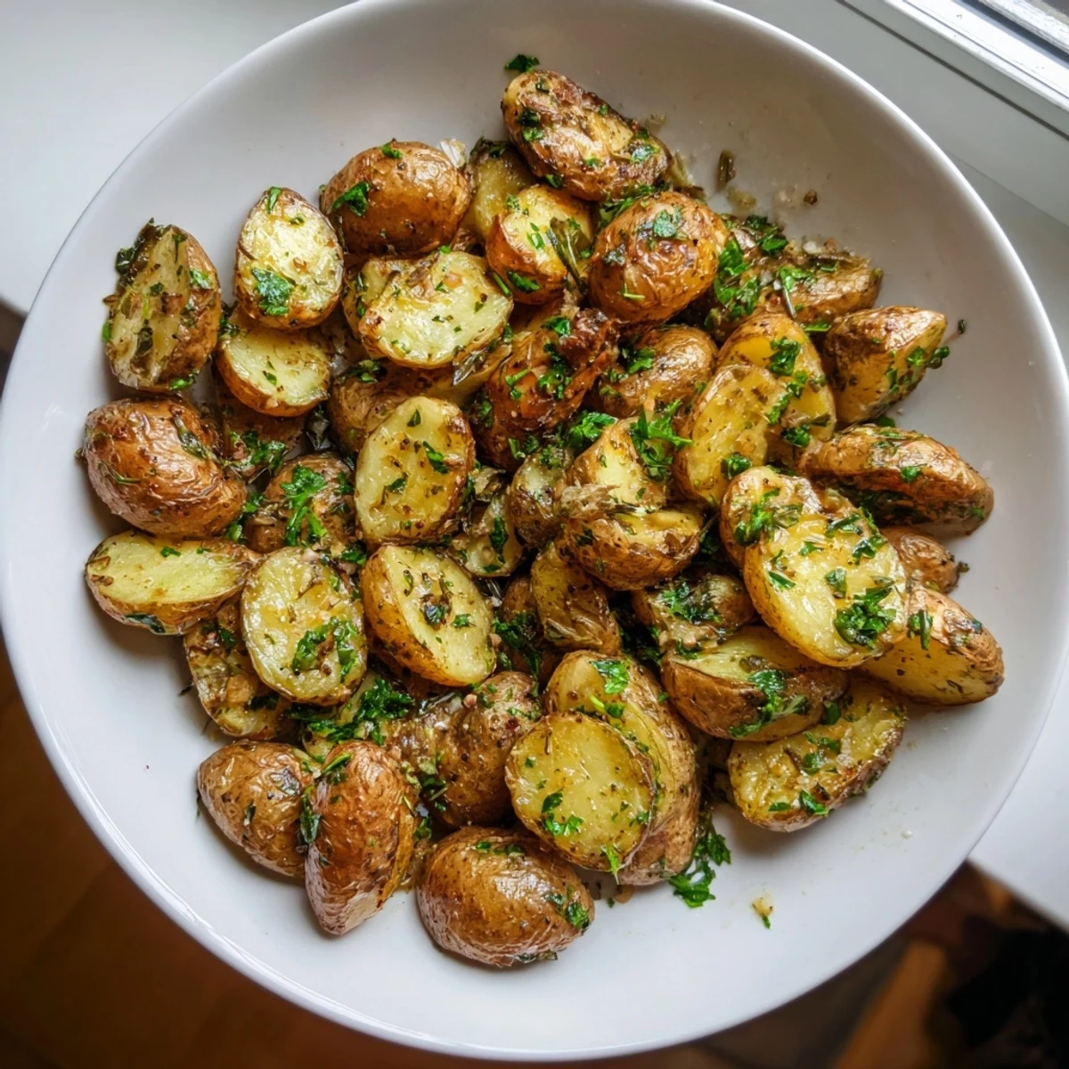 Pommes de terre ail herbes
