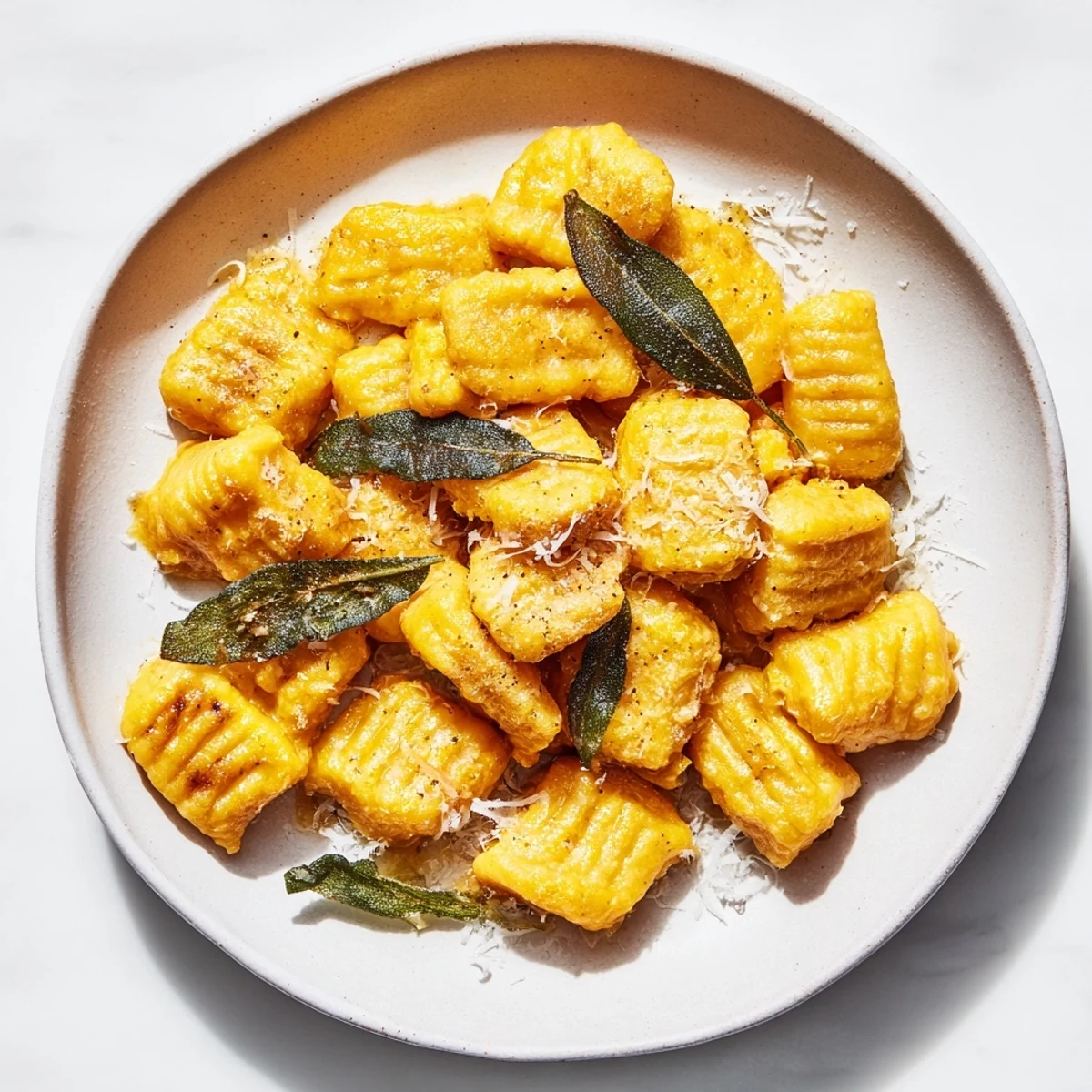 A close-up of delicious Butternut Squash Gnocchi, perfect for a cozy autumn dinner, ready to eat.