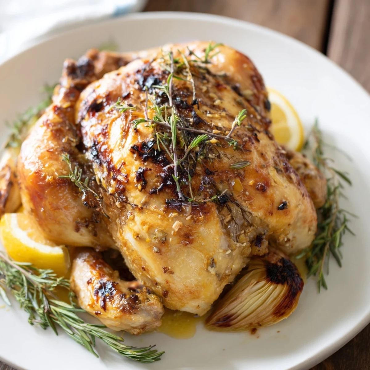 Poulet rôti ail herbes