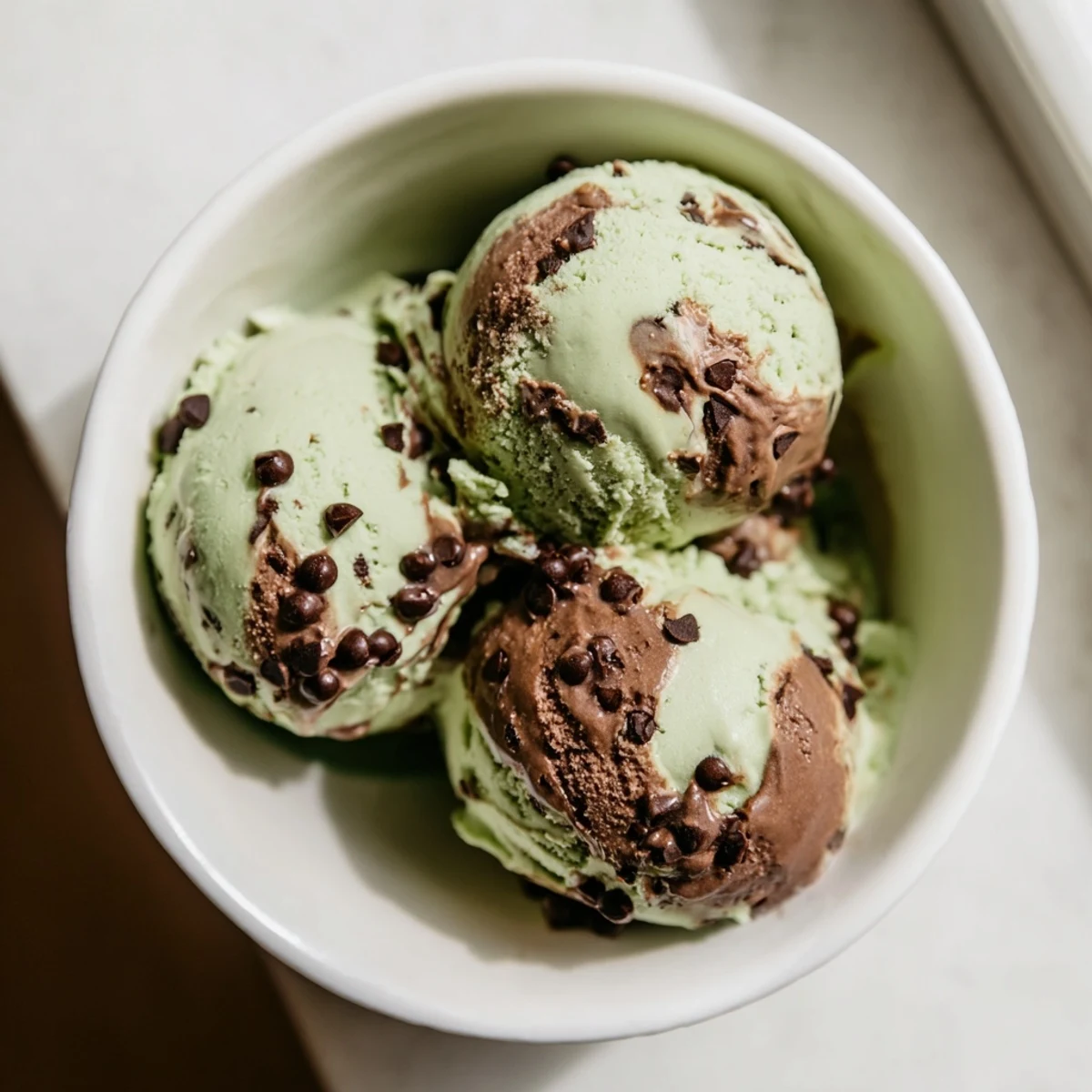 Crème glacée chocolat menthe