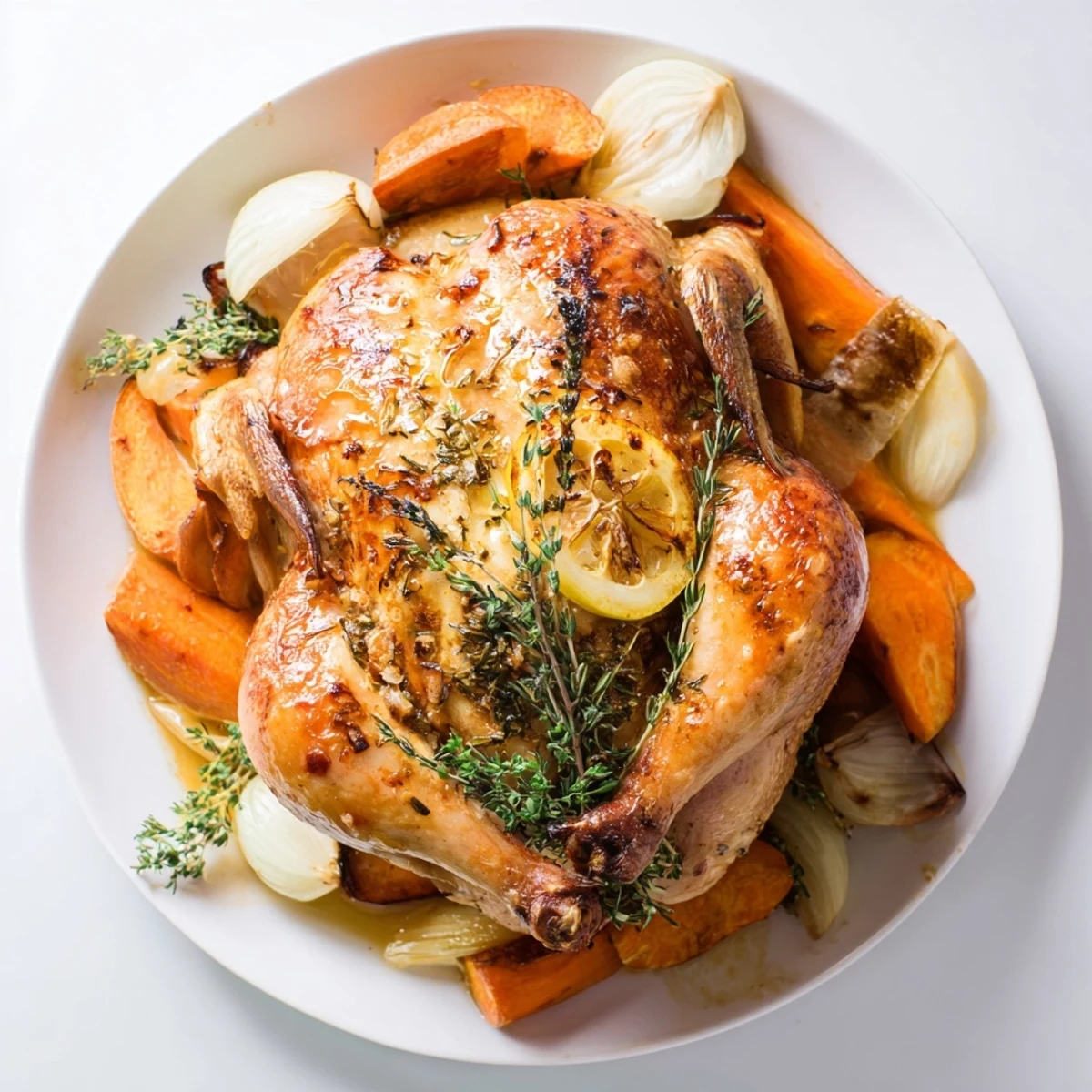 Here are the 3 ALT texts for the Garlic Roast Chicken recipe: