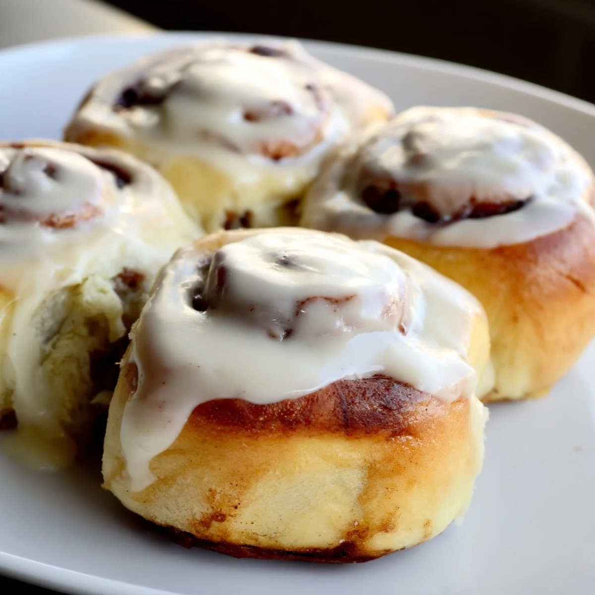 Golden-brown cinnamon rolls, soft and fluffy, an irresistible treat, perfect for breakfast or brunch.