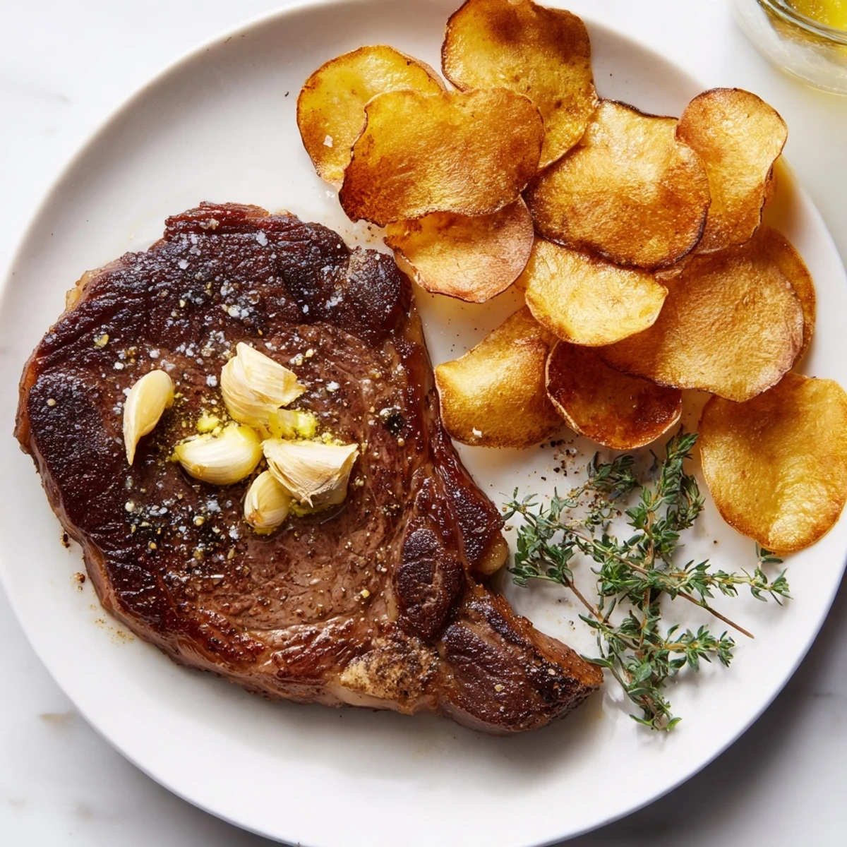 Sizzling beef steak with perfectly cooked chips; a classic British comfort food feast.