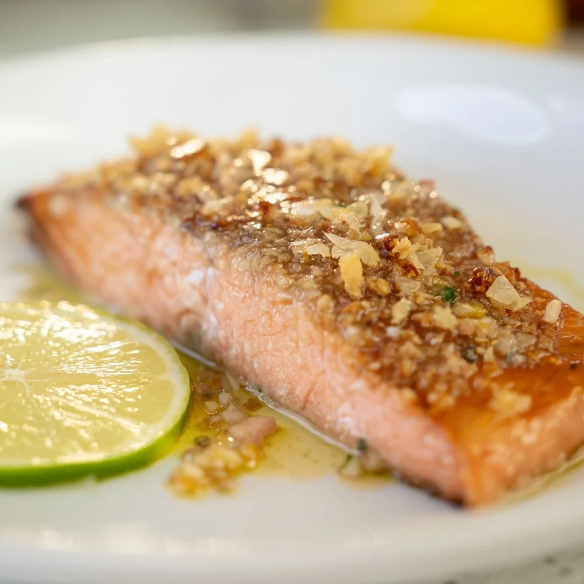 Golden-brown pan seared salmon fillets, a healthy main dish, perfect for a quick dinner.