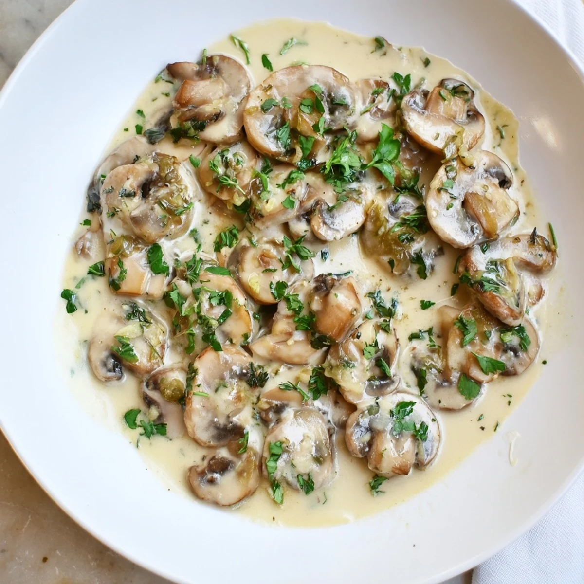 Sauce crémeuse aux champignons