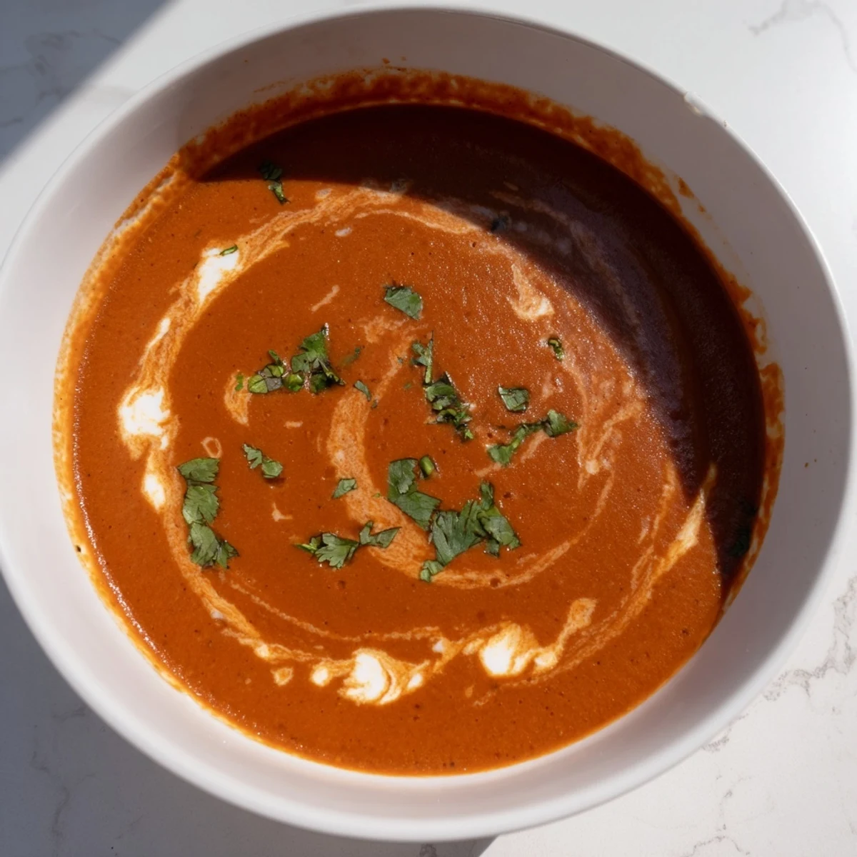 Warm and flavorful Spiced Tomato Soup, a vibrant vegetarian meal, perfect for a cool evening.