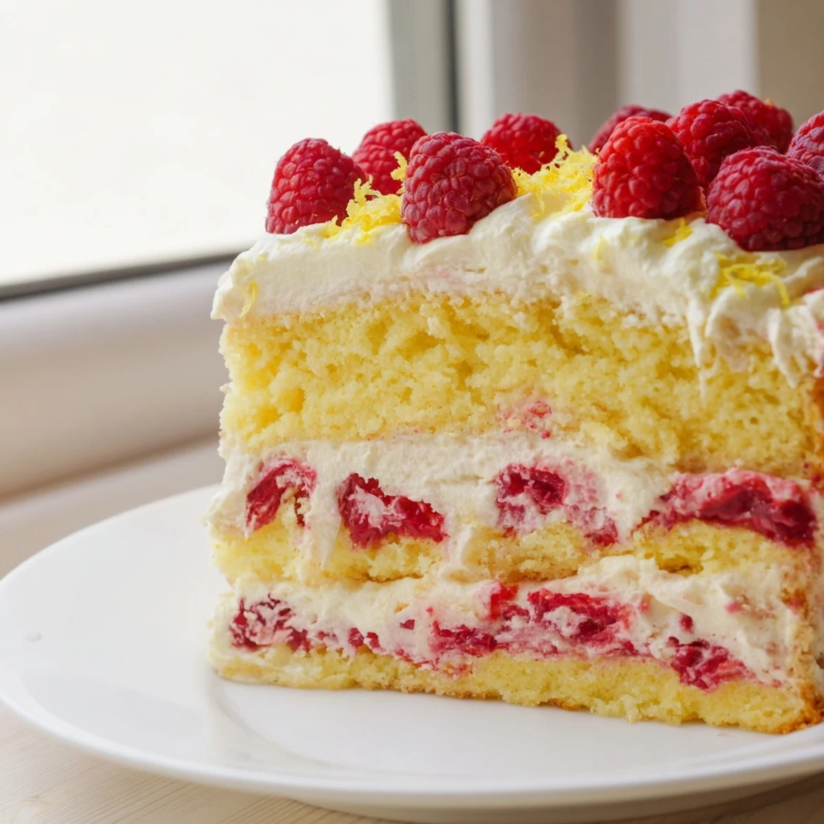 Lemon Raspberry Layer Cake