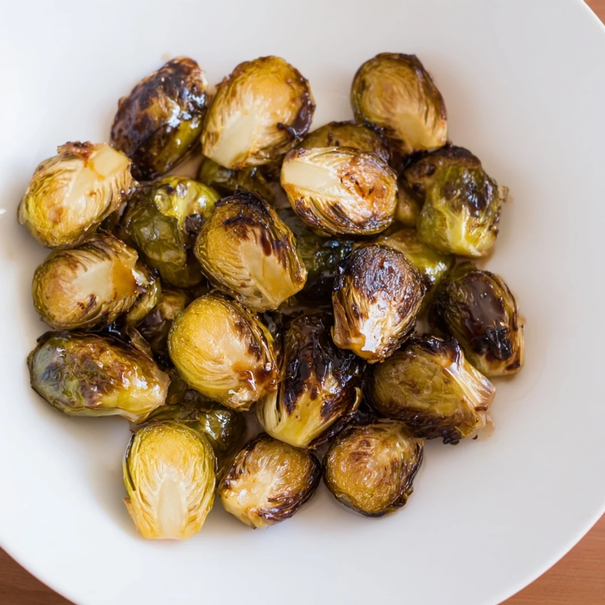 Roasted Brussels Sprouts with balsamic glaze, a delicious and easy side dish, crispy and glazed.