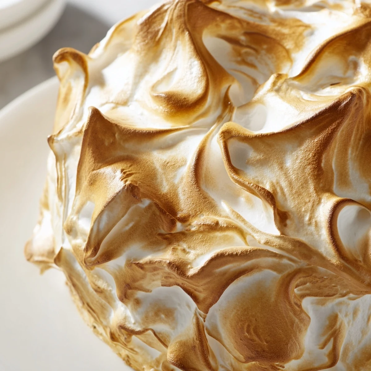 Gourmet Baked Alaska with Meringue served flaming at the table, a spectacular showstopper dessert perfect for a dinner party.