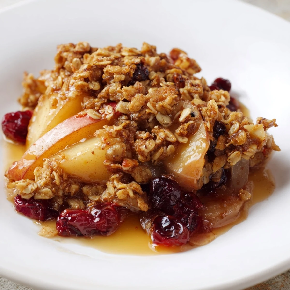 Dessert d'hiver servi avec une boule de glace à la vanille