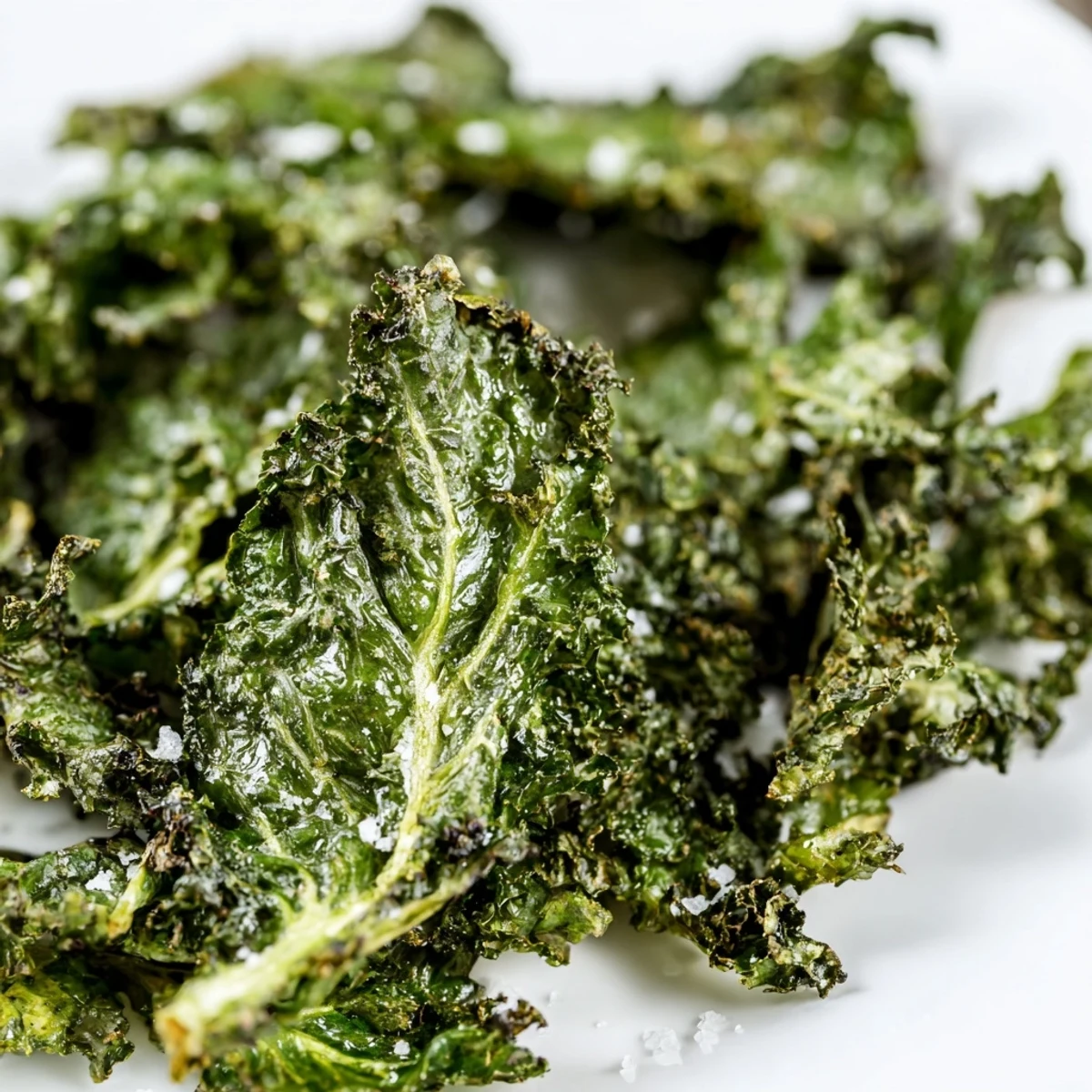 Ces kale chips à base de feuilles de chou frisé sont séchées au four au sel de mer et parfaitement croustillantes.