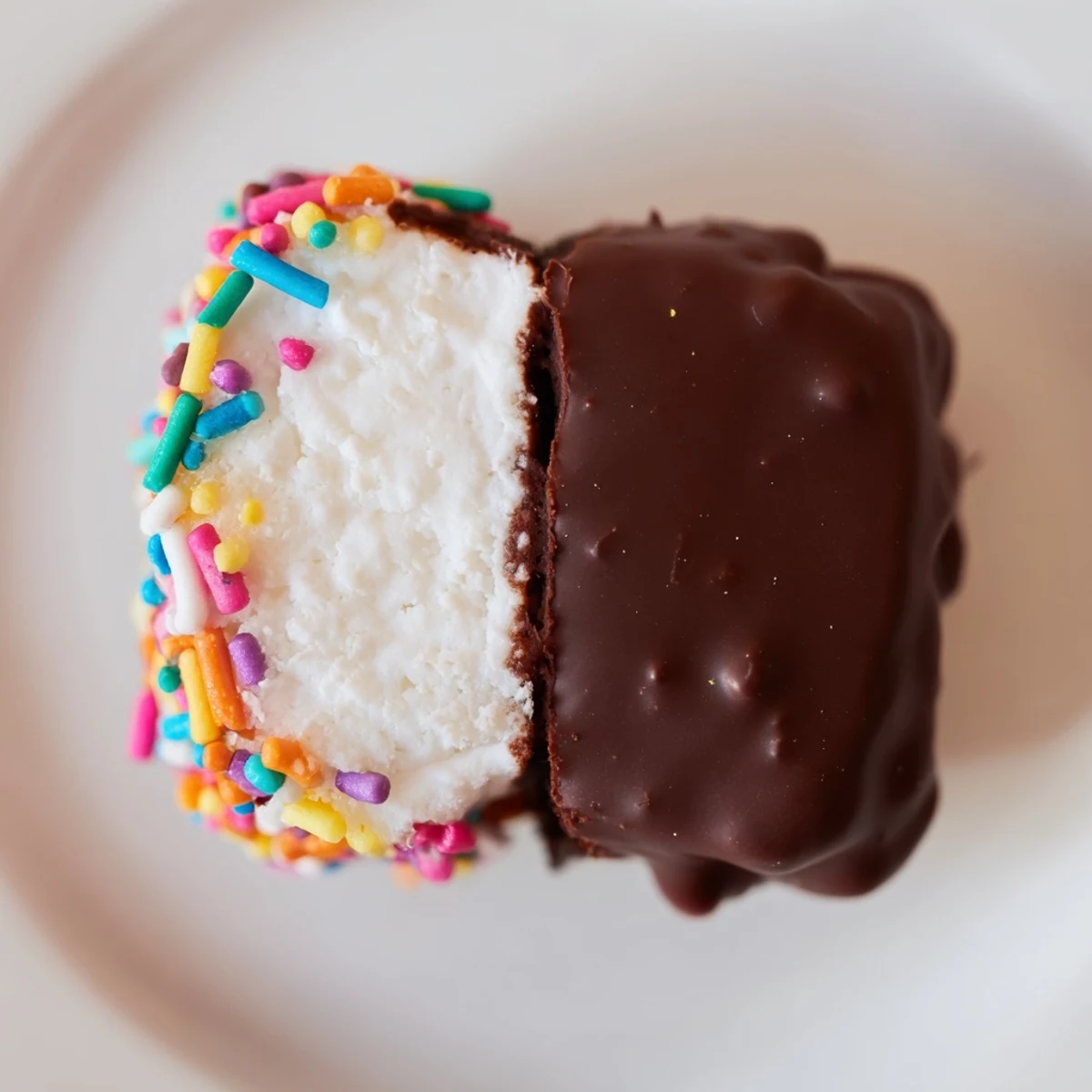 Ces marshmallows recouverts de chocolat et parsemés de sprinkles colorés forment un dessert festif et gourmand.