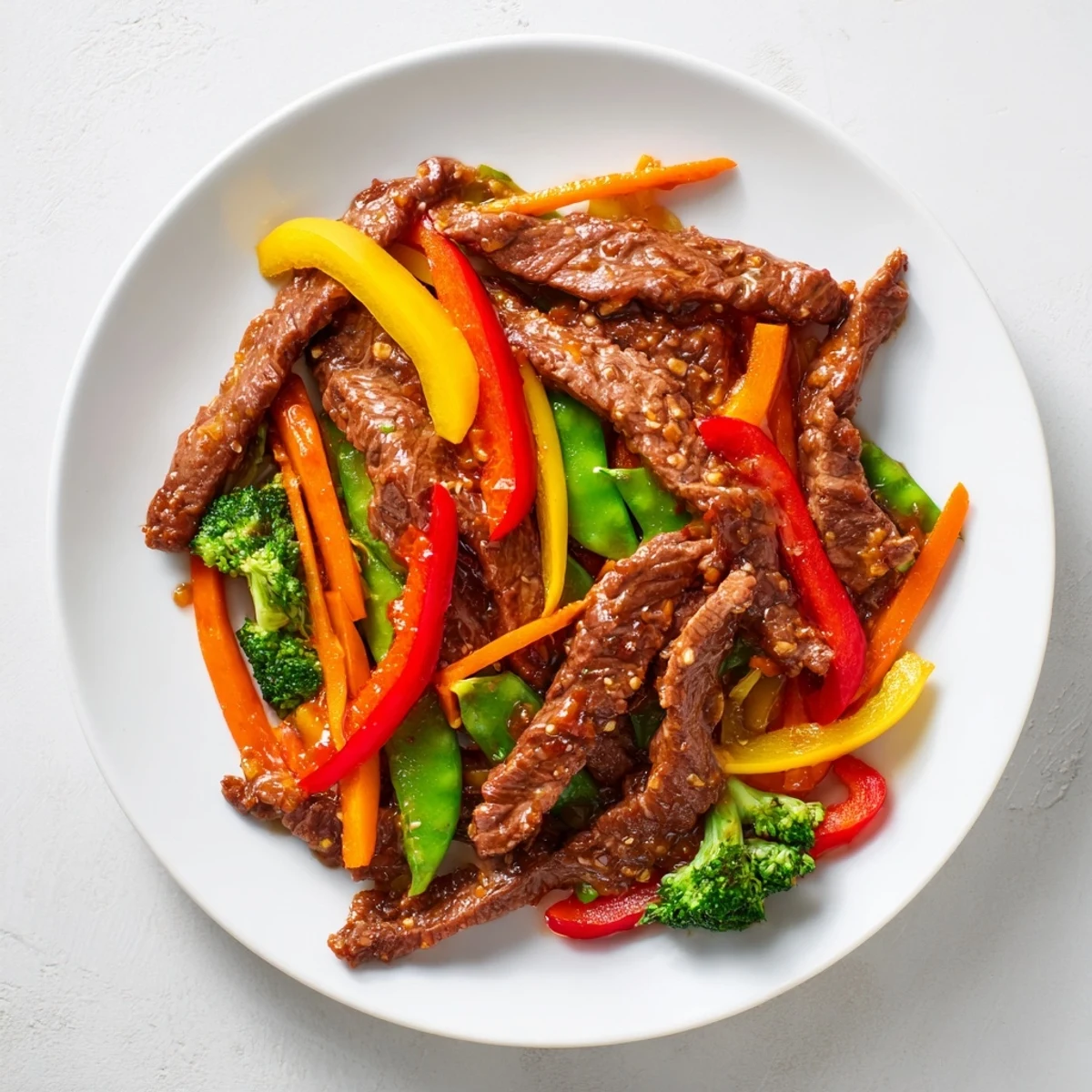 Bœuf épicé en sauce piquante avec légumes croquants, fumant au sortir du wok et parfait pour un repas asiatique inspiré.